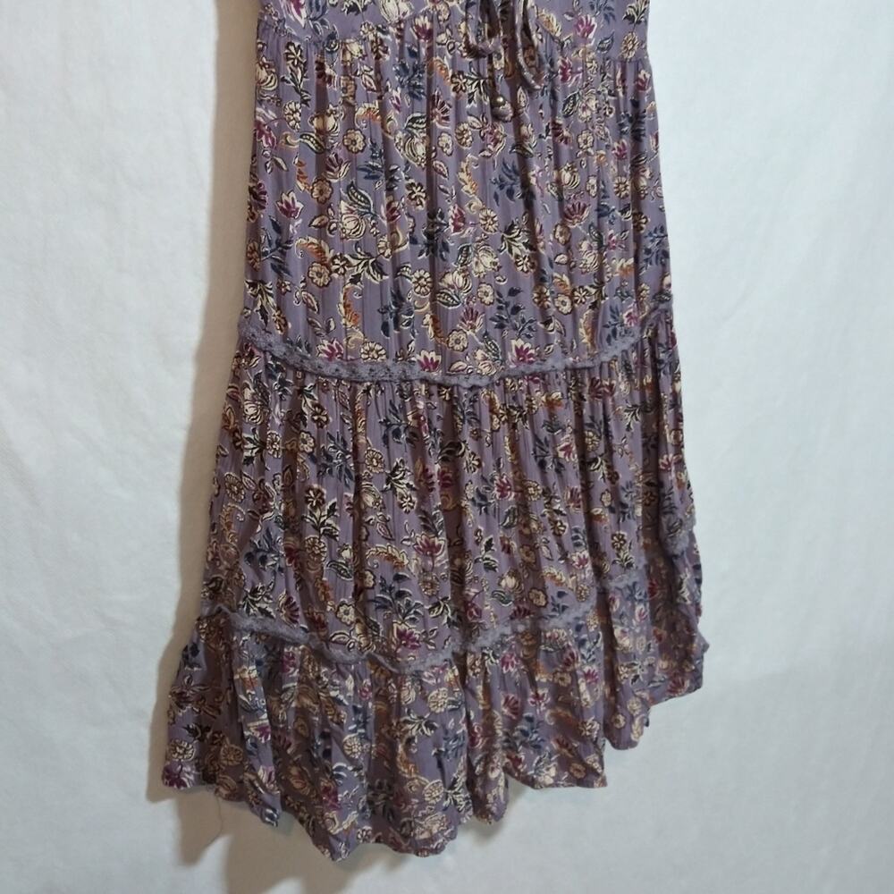 Angie Lavender Floral Sleeveless Dress with Twist Bow Detail Back Mini Size S - Picture 4 of 8